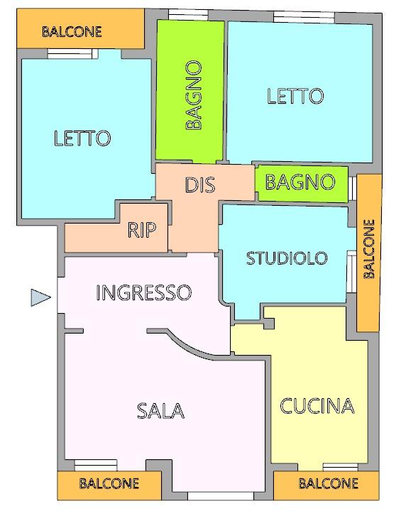 SASSARI Via Forlanini  ampio quadrivano con tripla esposizione e garage